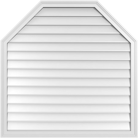 Ekena Millwork Octagonal Top Surface Mount PVC Gable Vent w/ 2"W x 1-1/2"P Brickmould Frame, 42"W x 42"H GVPOT42X4202SN